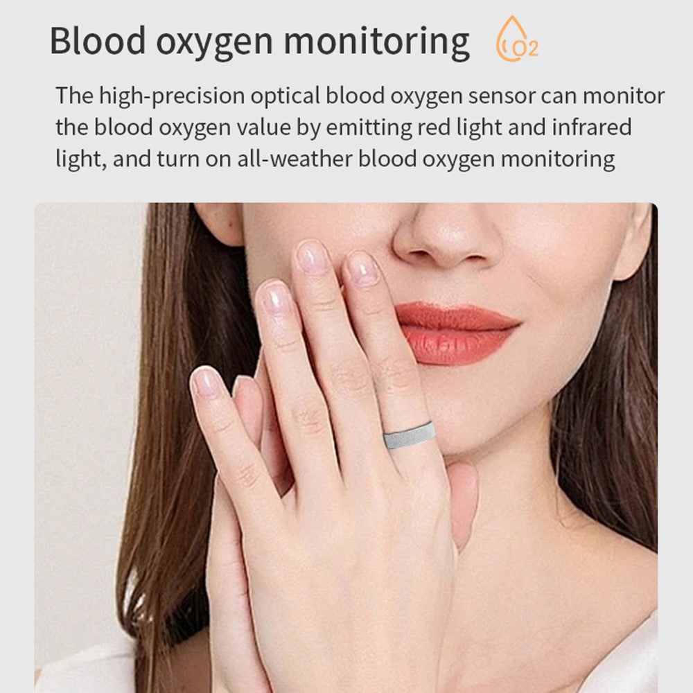 Vring-3 Frosted Bluetooth-compatible Sleep Health Monitoring Smart Ring Stainless Steel Finger Ring, with Charging Case