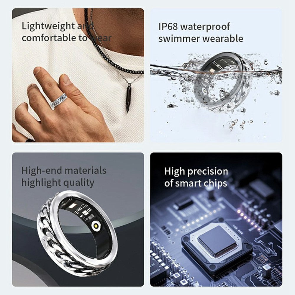 V5 Rotation Decompression Health Monitoring Multi-Function Smart Ring with Charging Case