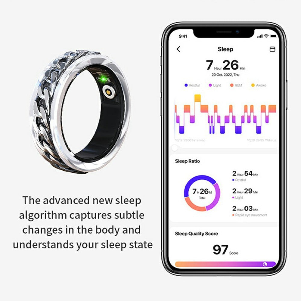 V5 Rotation Decompression Health Monitoring Multi-Function Smart Ring with Charging Case