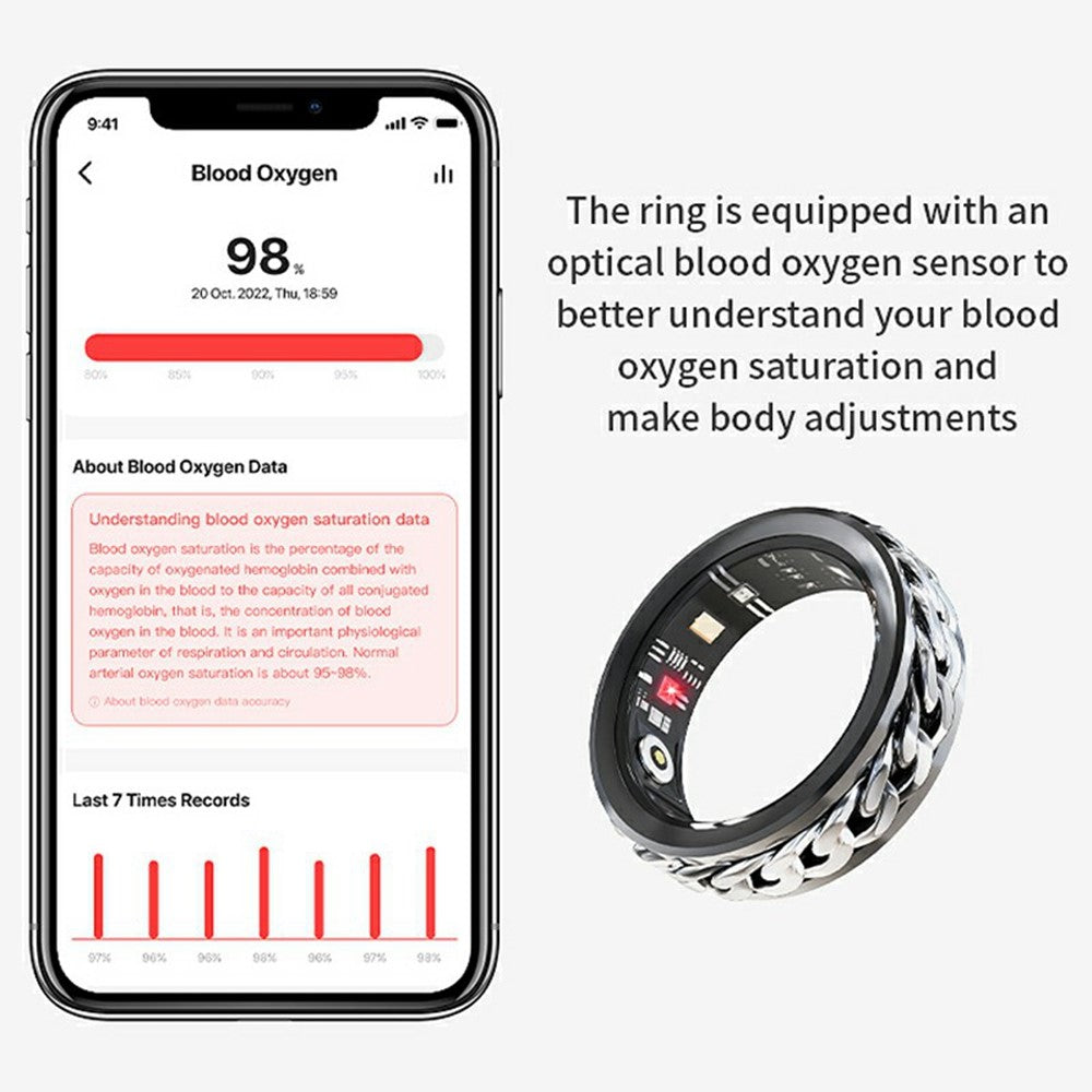 V5 Rotation Decompression Health Monitoring Multi-Function Smart Ring with Charging Case