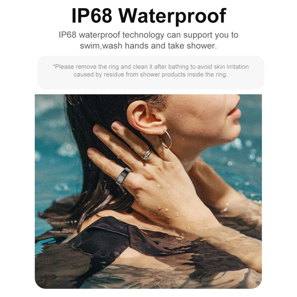 R02 IP68 Waterproof Sleep Tracker Blood Oxygen Heart Rate Monitor Smart Ring with Charging Case