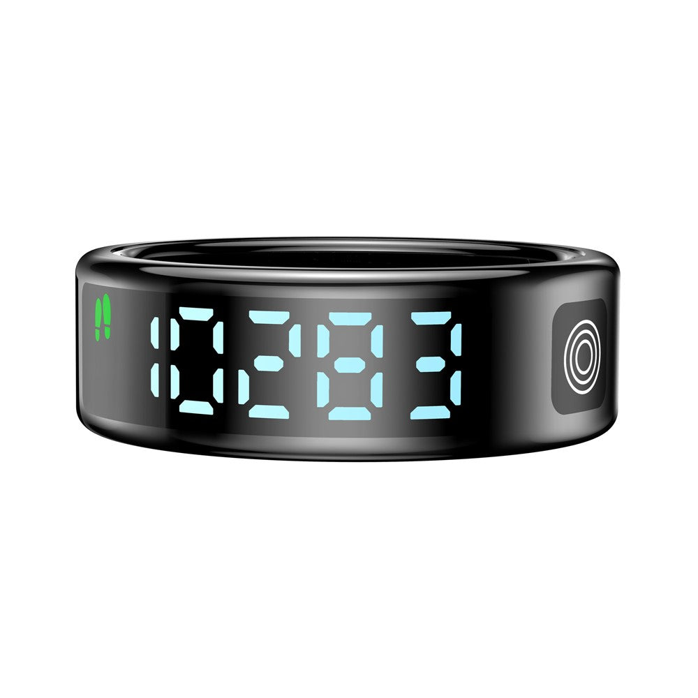SR08 Digital Display Smart Ring Sleep Tracker Blood Oxygen Heart Rate Monitor Ring ( Magnetic Cable Charging )