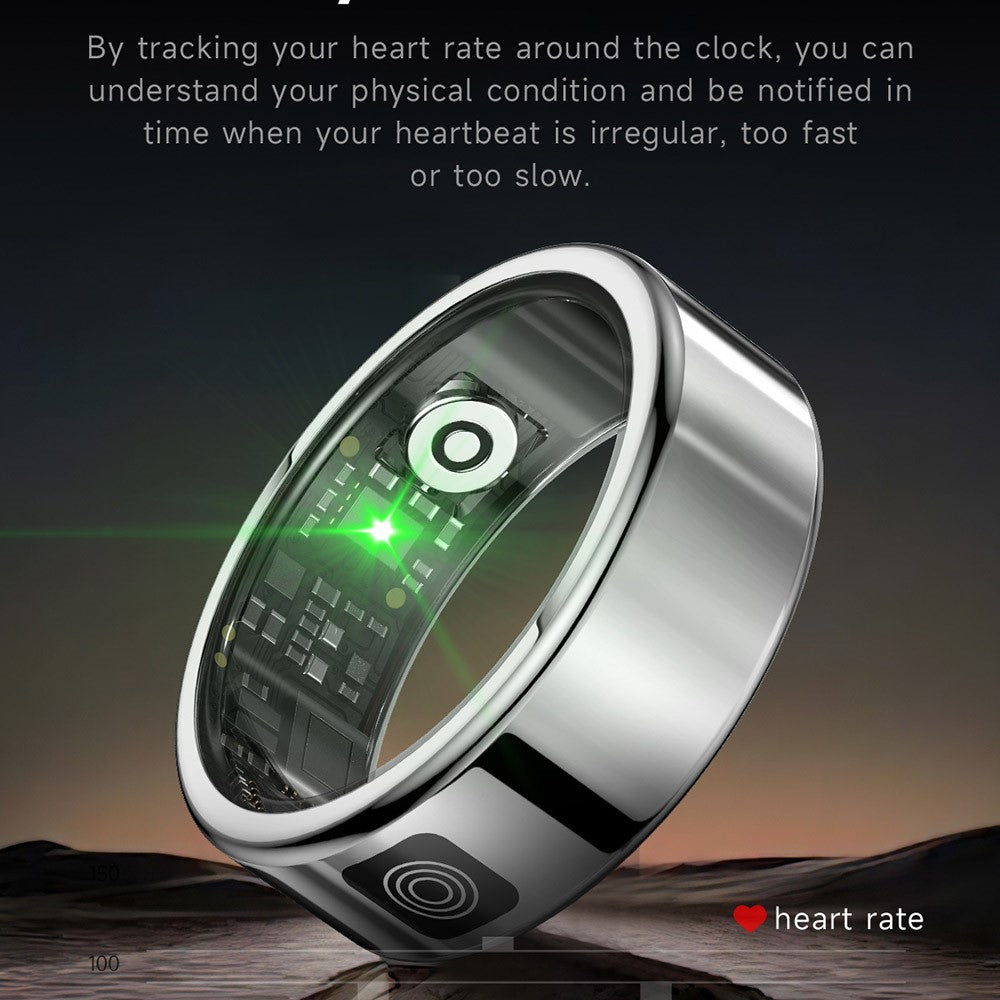 SR08 Digital Display Smart Ring Sleep Tracker Blood Oxygen Heart Rate Monitor Ring ( Magnetic Cable Charging )