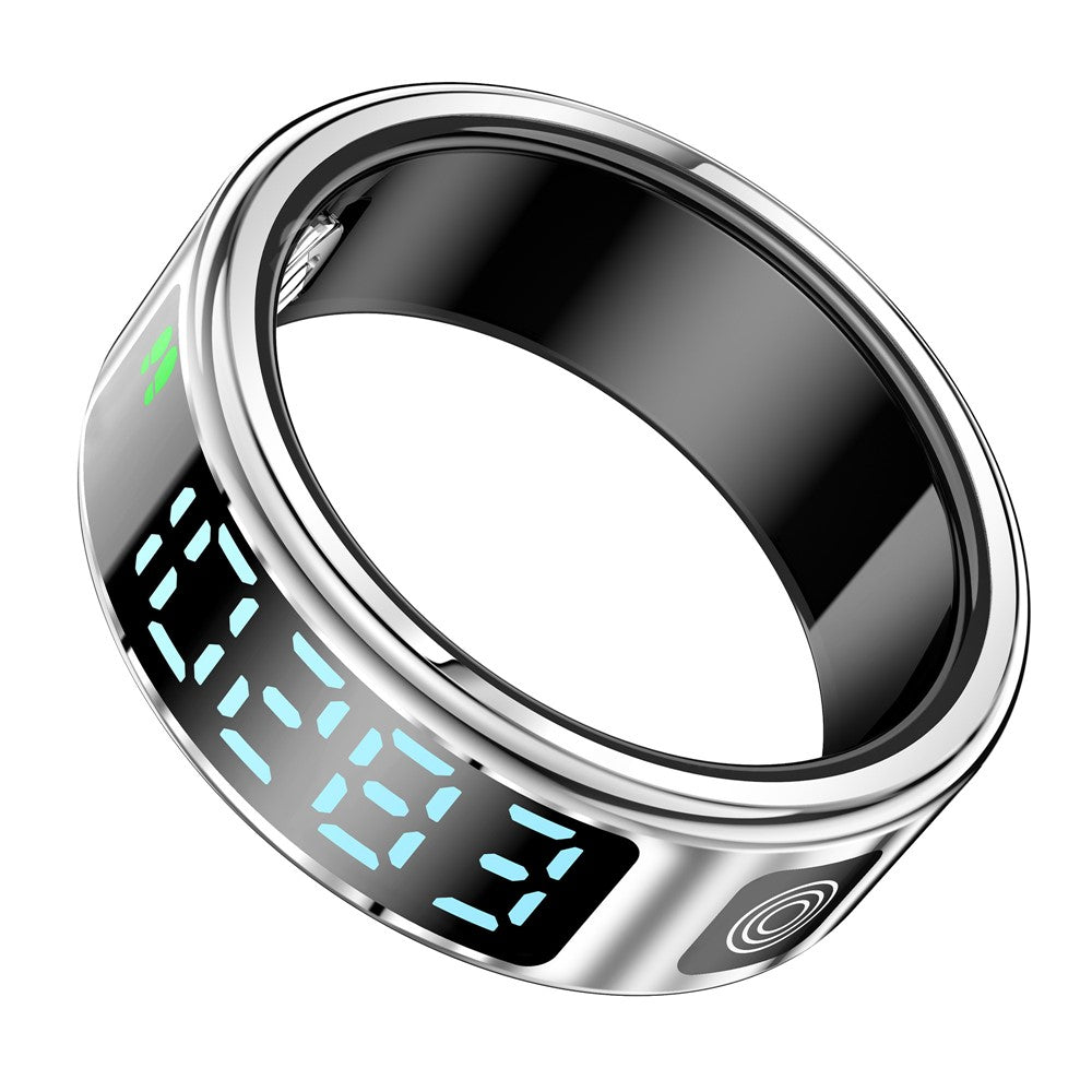 SR08 Digital Display Smart Ring Sleep Tracker Blood Oxygen Heart Rate Monitor Ring ( Magnetic Cable Charging )