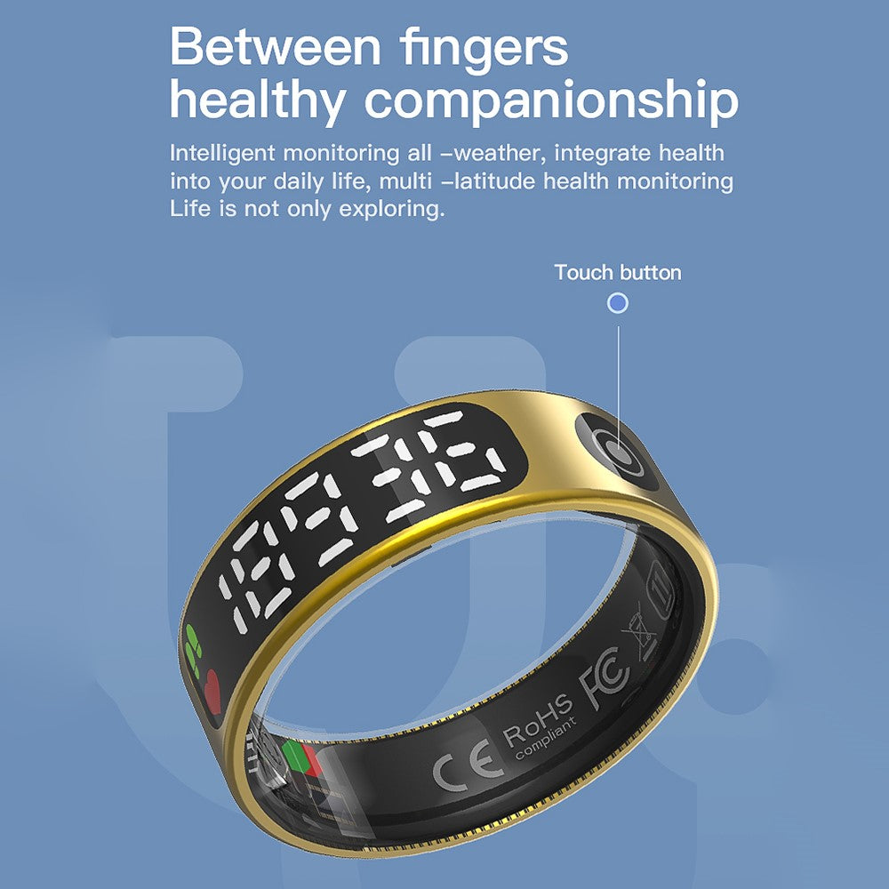 TK9 Digital Display Smart Ring Heart Rate Blood Pressure Sleep Monitor Waterproof Gesture Control Finger Ring