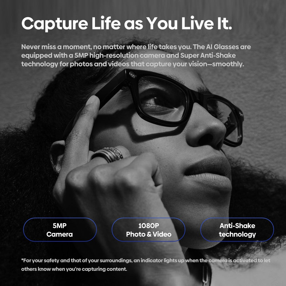 ZEBLAZE AI Translation Eyewear HD Photo Video Calling Smart Glasses with Camera Intelligent Eyewear