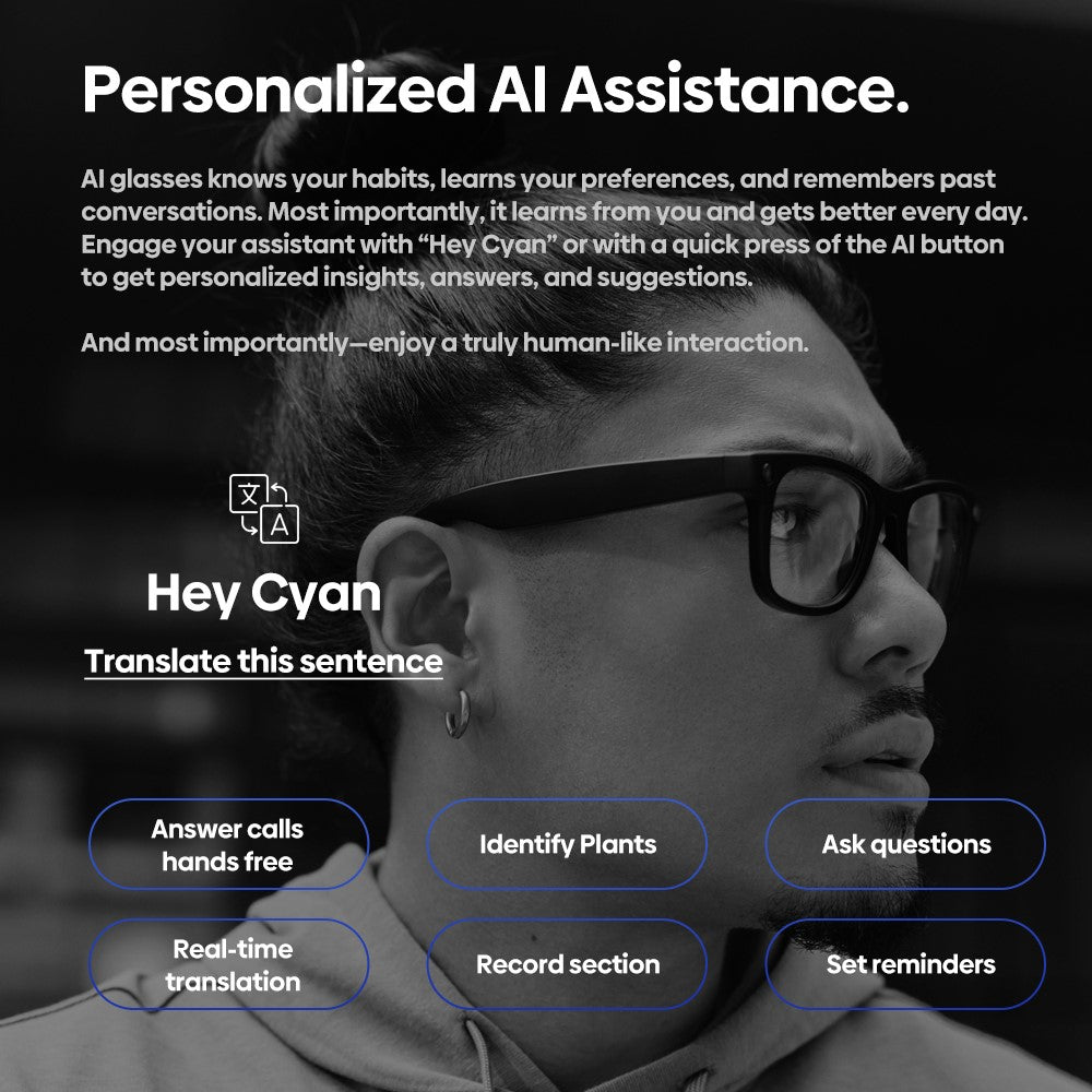 ZEBLAZE AI Translation Eyewear HD Photo Video Calling Smart Glasses with Camera Intelligent Eyewear