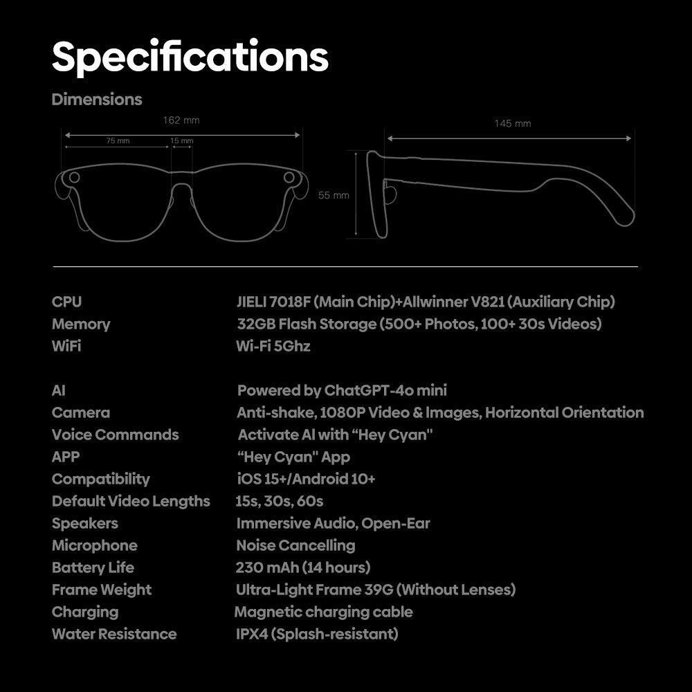 ZEBLAZE AI Translation Eyewear HD Photo Video Calling Smart Glasses with Camera Intelligent Eyewear