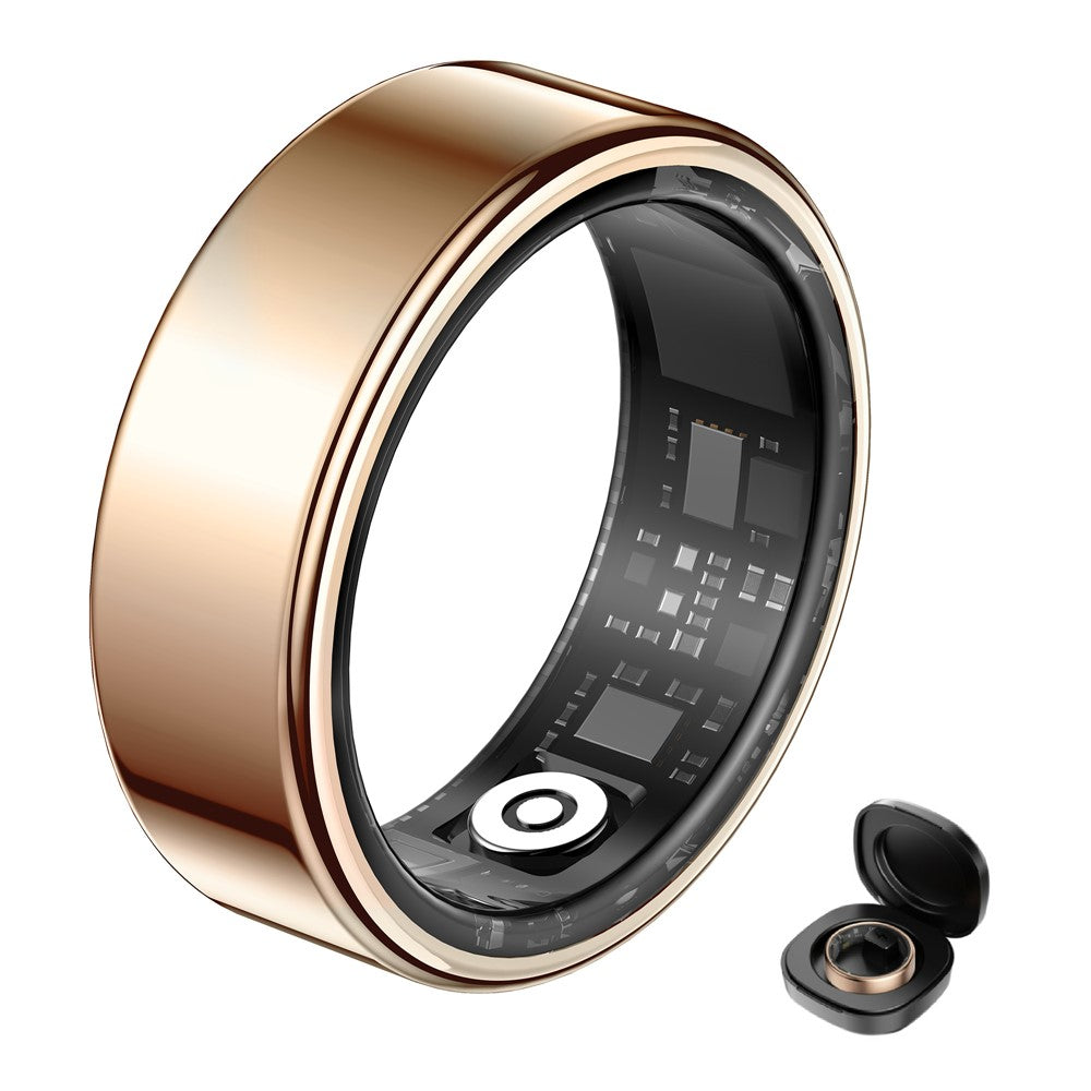 SY02 Solid Color Smart Ring Multifunction Sleep Tracker Blood Oxygen Heart Rate Monitor, with Charging Case