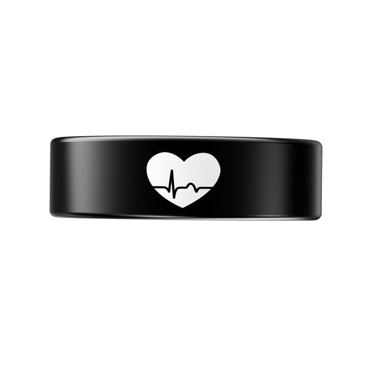 R30 Heart Pattern Smart Ring Waterproof ECG Heart Rate Blood Oxygen Blood Pressure Sleep Tracker, with Charging Case