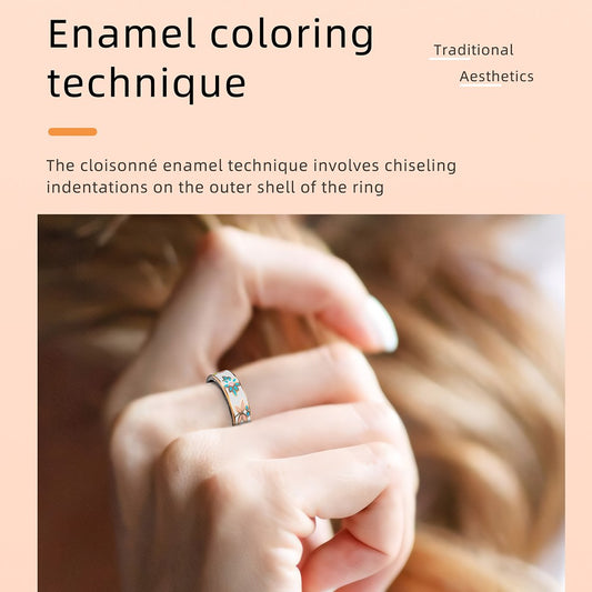 R18 Enamel Smart Ring Waterproof Heart Rate Blood Oxygen Monitor Fitness Tracker Ring, with Charging Case