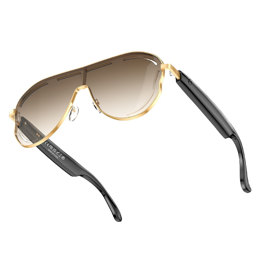A17 Stainless Steel Large Frame Smart Glasses AI Translation Bluetooth-compatible Audio Sunglasses