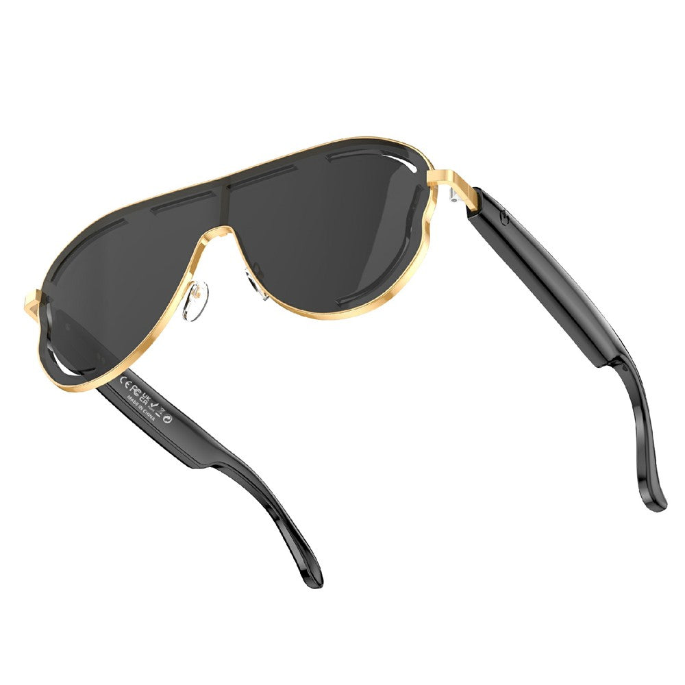 A17 Stainless Steel Large Frame Smart Glasses AI Translation Bluetooth-compatible Audio Sunglasses