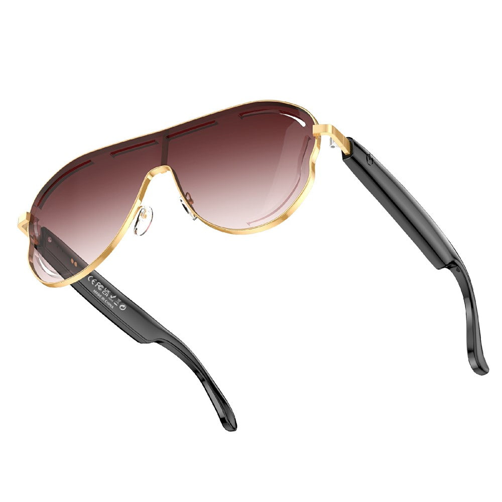 A17 Stainless Steel Large Frame Smart Glasses AI Translation Bluetooth-compatible Audio Sunglasses