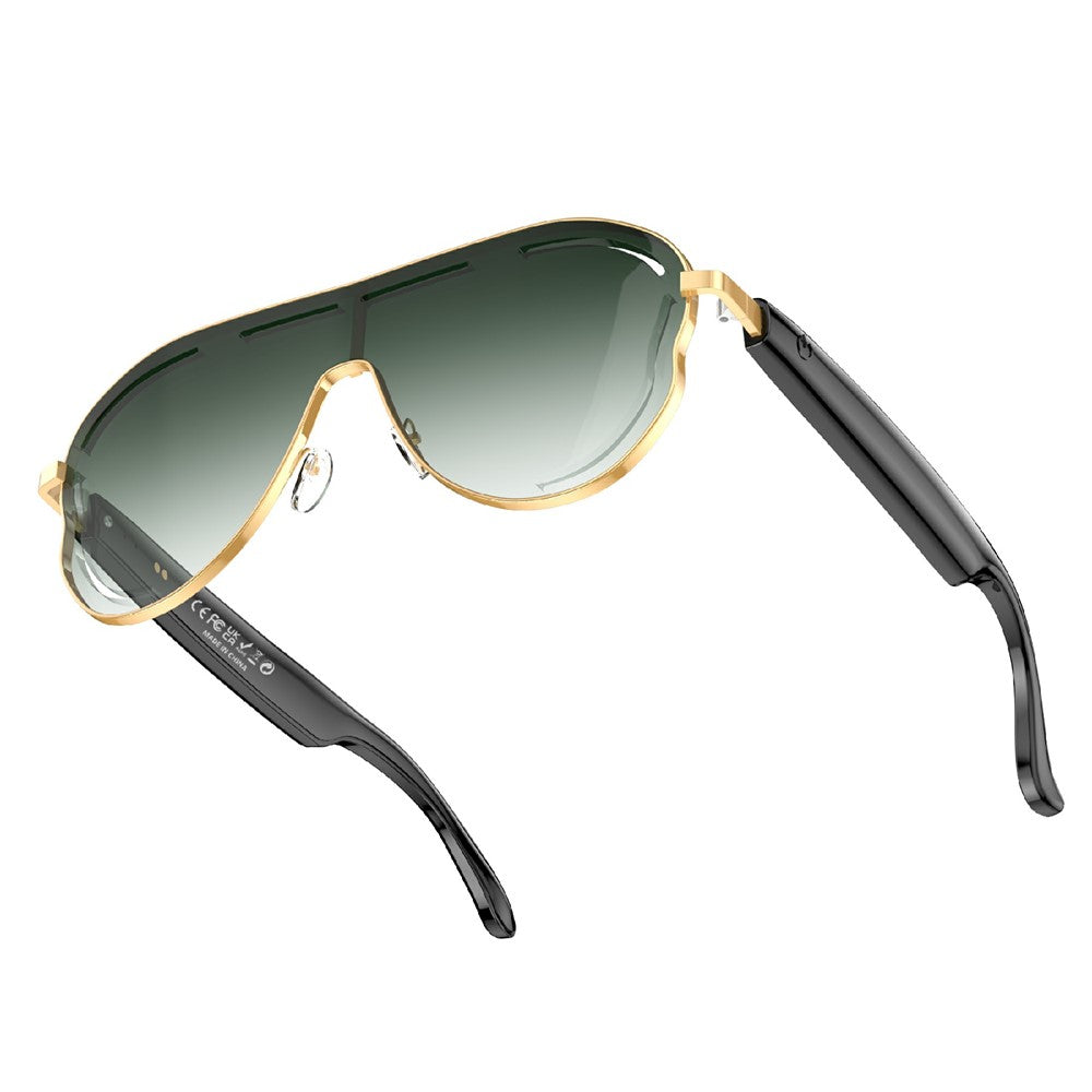 A17 Stainless Steel Large Frame Smart Glasses AI Translation Bluetooth-compatible Audio Sunglasses