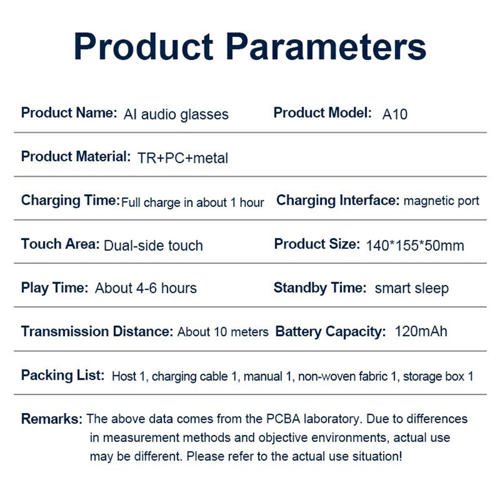 A10 AI Smart Bluetooth-compatible Driving Sunglasses Real Time Translation Multi Language Interpreter