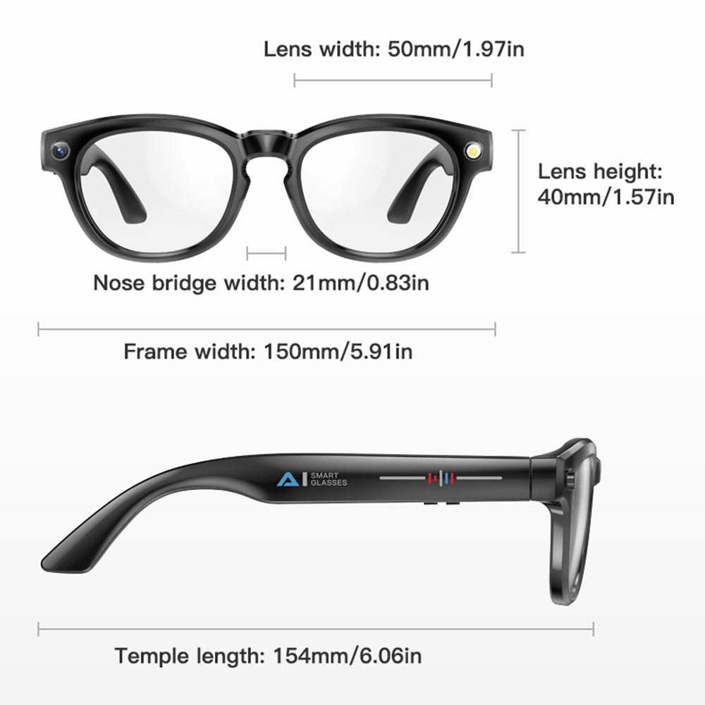 GS380 Real Time Translation AI Smart Glasses with HD Camera Bluetooth-compatible Audio Music Sunglasses