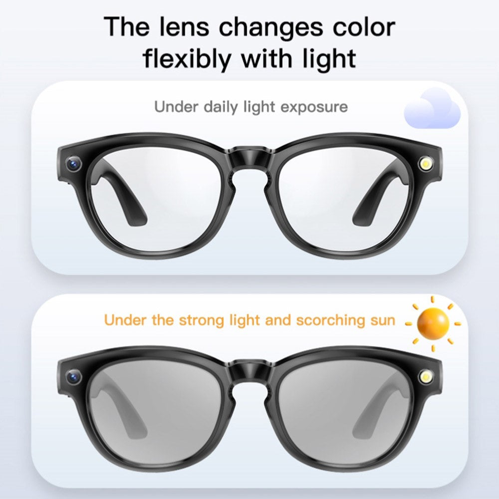 GS380 Real Time Translation AI Smart Glasses with HD Camera Bluetooth-compatible Audio Music Sunglasses