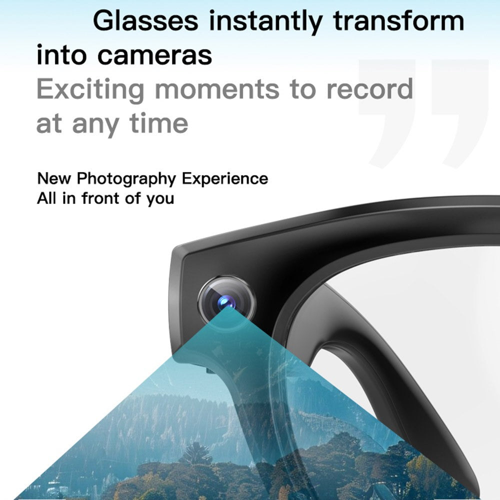 GS380 Real Time Translation AI Smart Glasses with HD Camera Bluetooth-compatible Audio Music Sunglasses