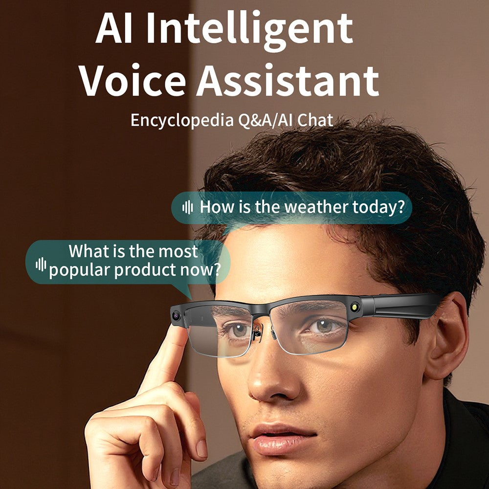 L802 AI Translator Smart Glasses 8MP Anti Shake Camera Video Recording Music Playback Voice Call Eyeglasses