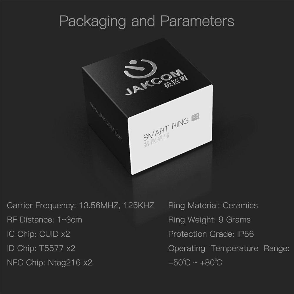 JAKCOM R5 Smart Ring IC / ID / NFC Reader 2 Health Stones Multi-Function Ring