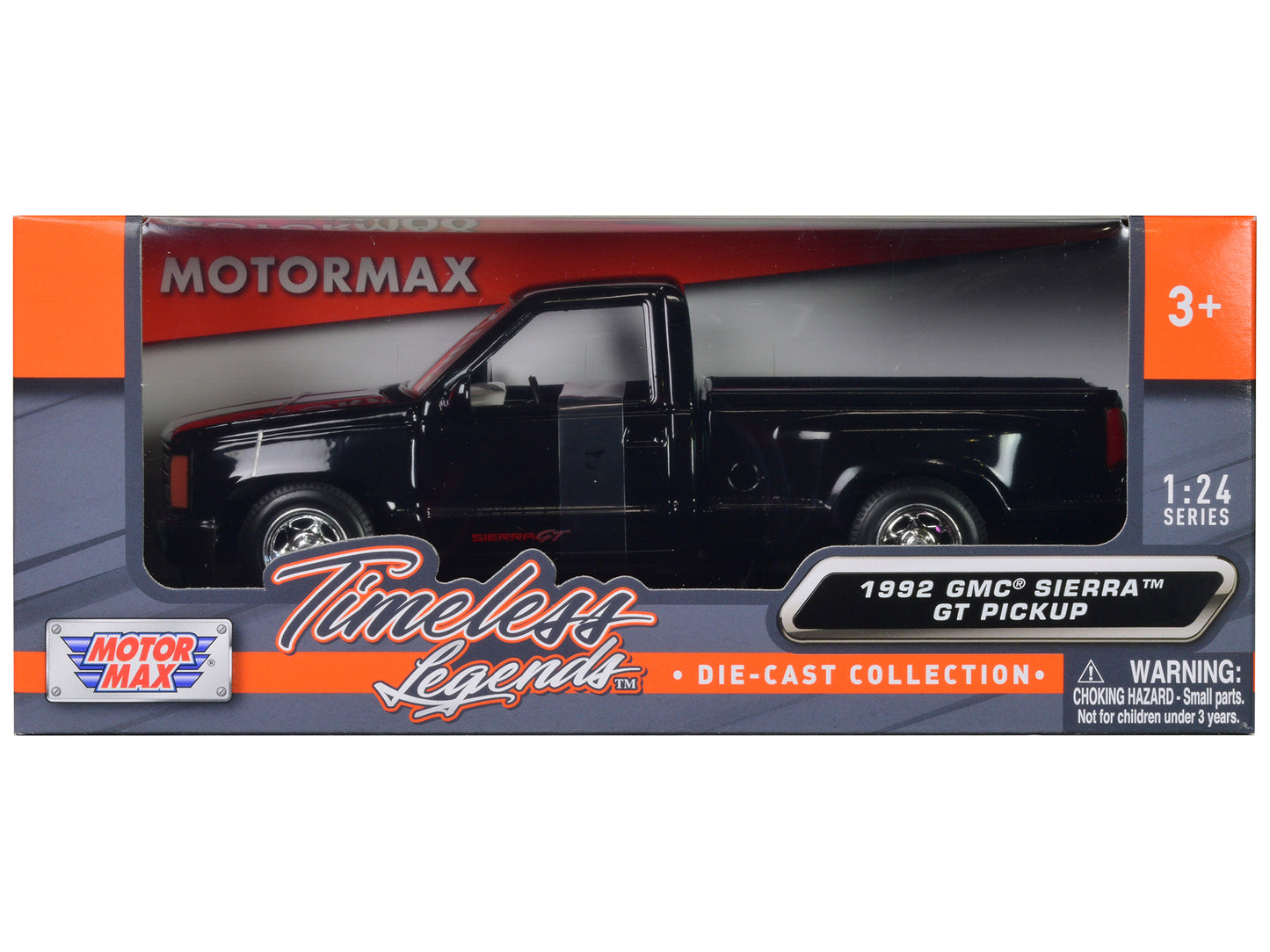 1992 GMC Sierra GT Black Pickup Truck 1/24 Diecast Model by Motormax