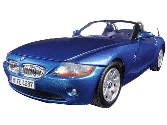 BMW Z4 Convertible Blue Metallic 1/24 Diecast Model Car by Motormax