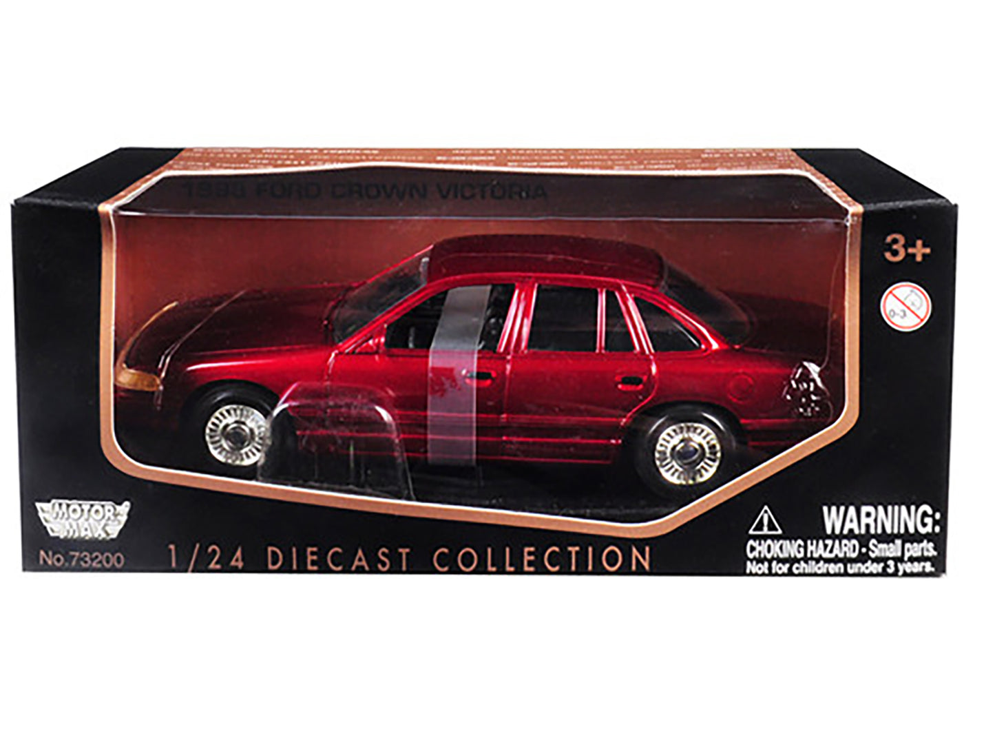1998 Ford Crown Victoria Metallic Red 1/24 Diecast Model Car by Motormax