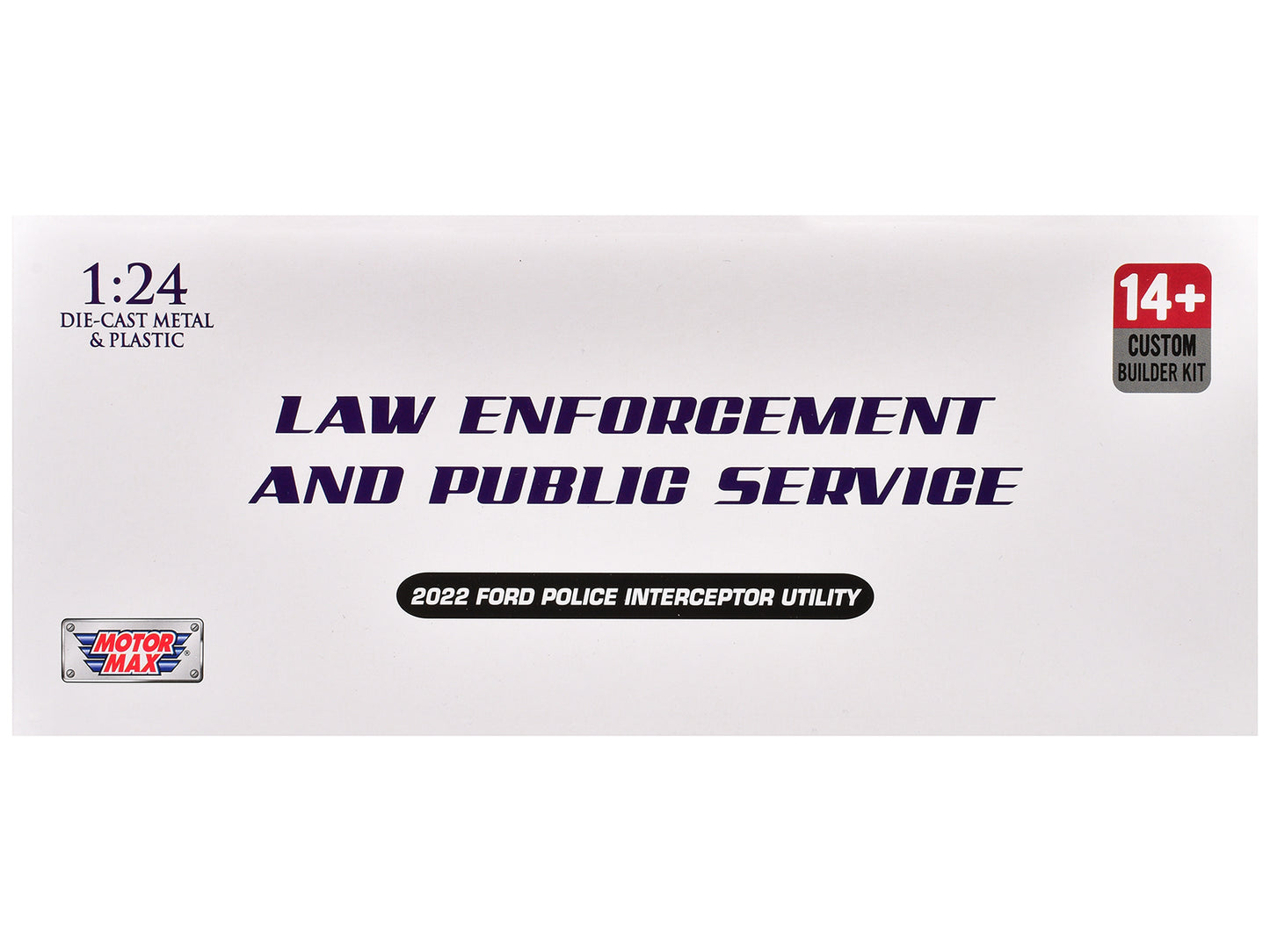 2022 Ford Police Interceptor Utility Unmarked White "Builder's Kit" "Law Enforcement and Public Service" Series 1/24 Diecast Model Car by Motormax