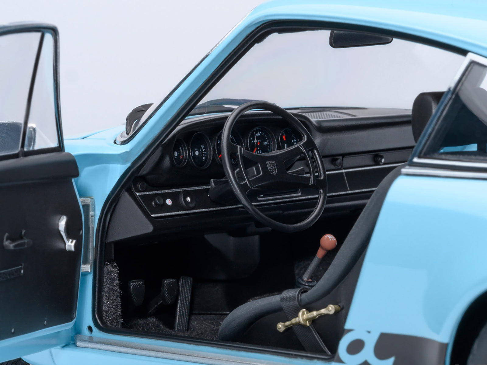 Porsche 911 Carrera 2.7 RS Gulf Blue with Black Stripes and Wheels 1/18 Model Car by Autoart