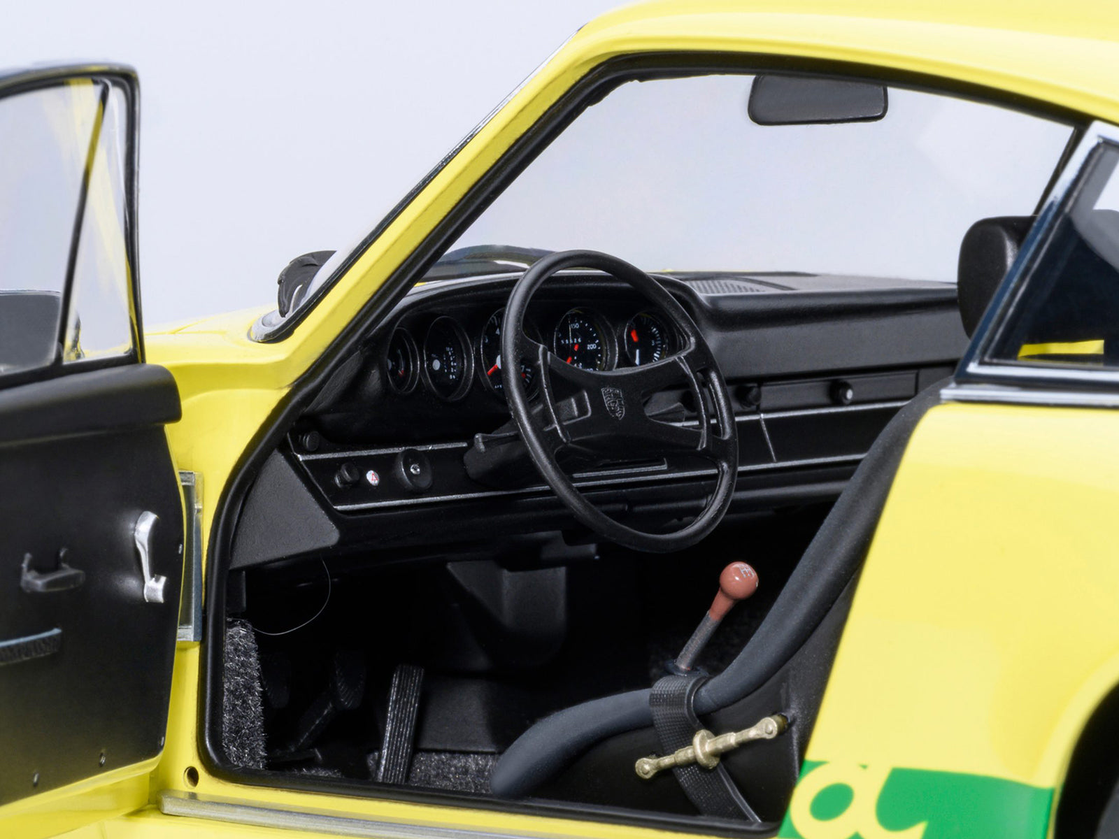 Porsche 911 Carrera 2.7 RS Light Yellow with Green Stripes and Wheels 1/18 Model Car by Autoart
