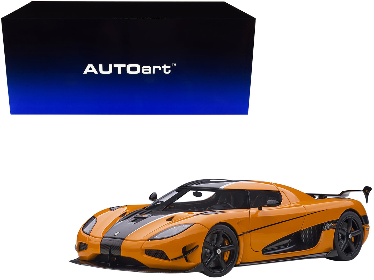 Koenigsegg Agera RS Cone Orange with Black Carbon Accents 1/18 Model Car by Autoart