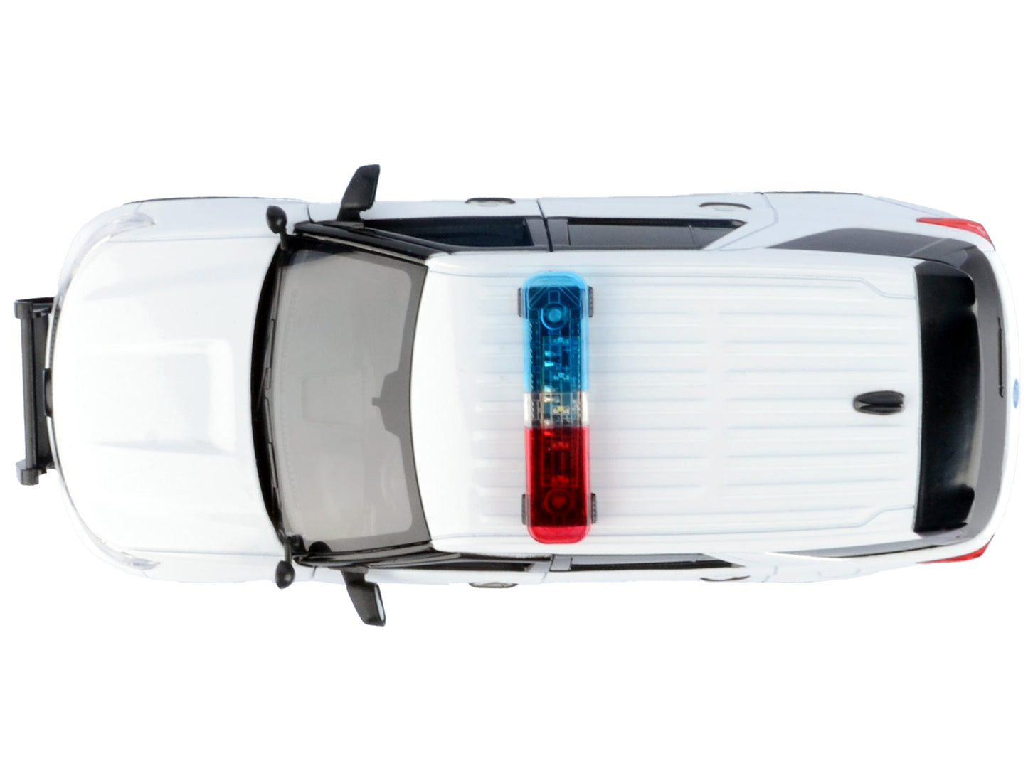 2022 Ford Police Interceptor Utility Plain White "Builder's Kit" with Flashing Light Bar and Front and Rear Lights and Sounds 1/24 Diecast Model Car by Motormax