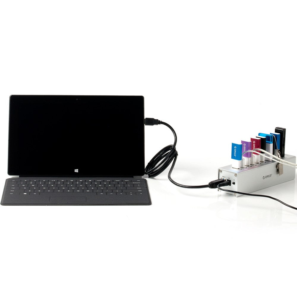 ORICO Aluminum Alloy 10-Port USB3.0 HUB with Power Adapter & Cable (A3H10)