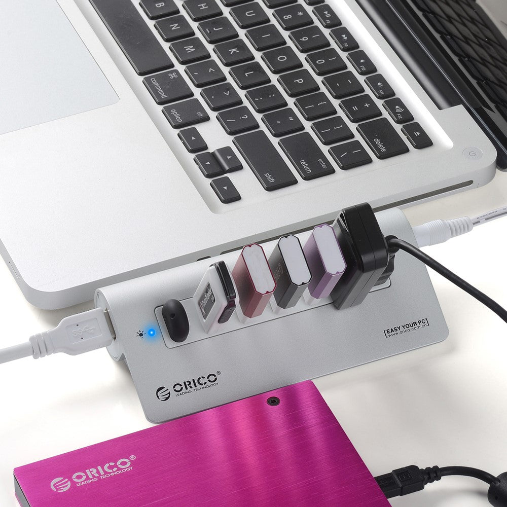 ORICO Aluminum 7 Ports USB 3.0 Hub with USB 3.0 Cable (M3H7)