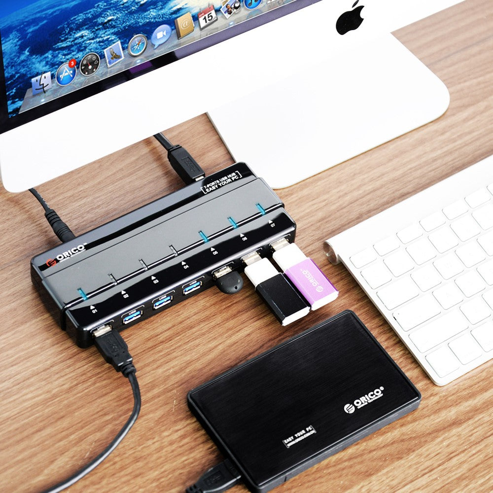 ORICO ABS 7-Port USB 3.0 HUB with Power Adapter & Cable (H7928-U3)