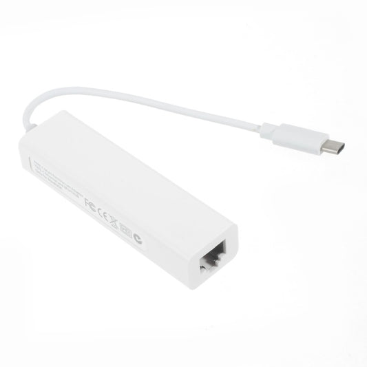 USB 3.1 Type C to 3-Port USB 2.0 Hub with Gigabyte Ethernet Adapter for Apple New MacBook 12-inch