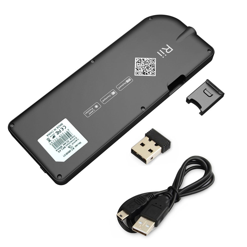 RII Mini V3 2.4GHz Wireless QWERTY Keyboard Touchpad Air Mouse with Backlit (English Version)