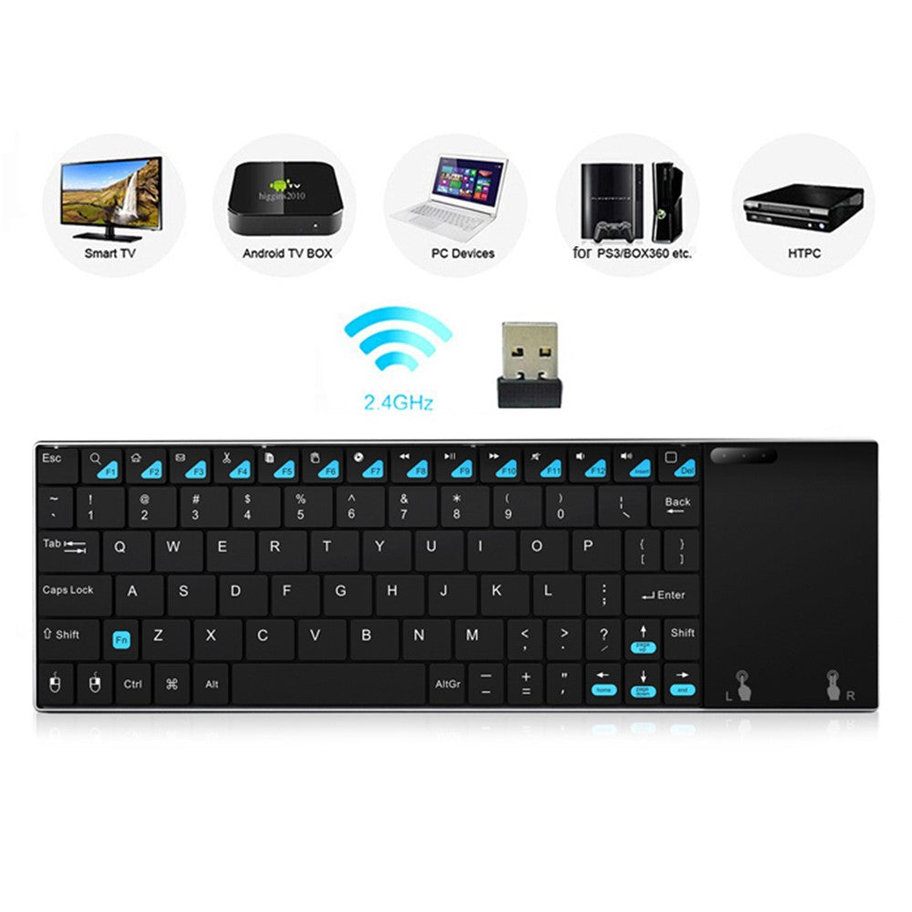 RII Mini K12 2.4GHz Wireless QWERTY Keyboard with Mouse Touchpad (CE/FCC)