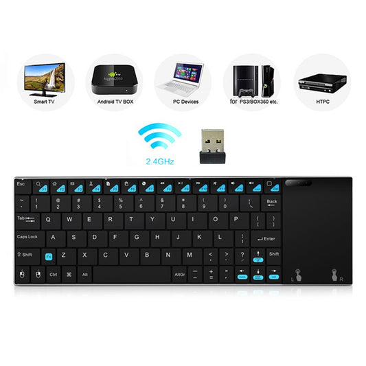 RII Mini K12 2.4GHz Wireless QWERTY Keyboard with Mouse Touchpad (CE/FCC)