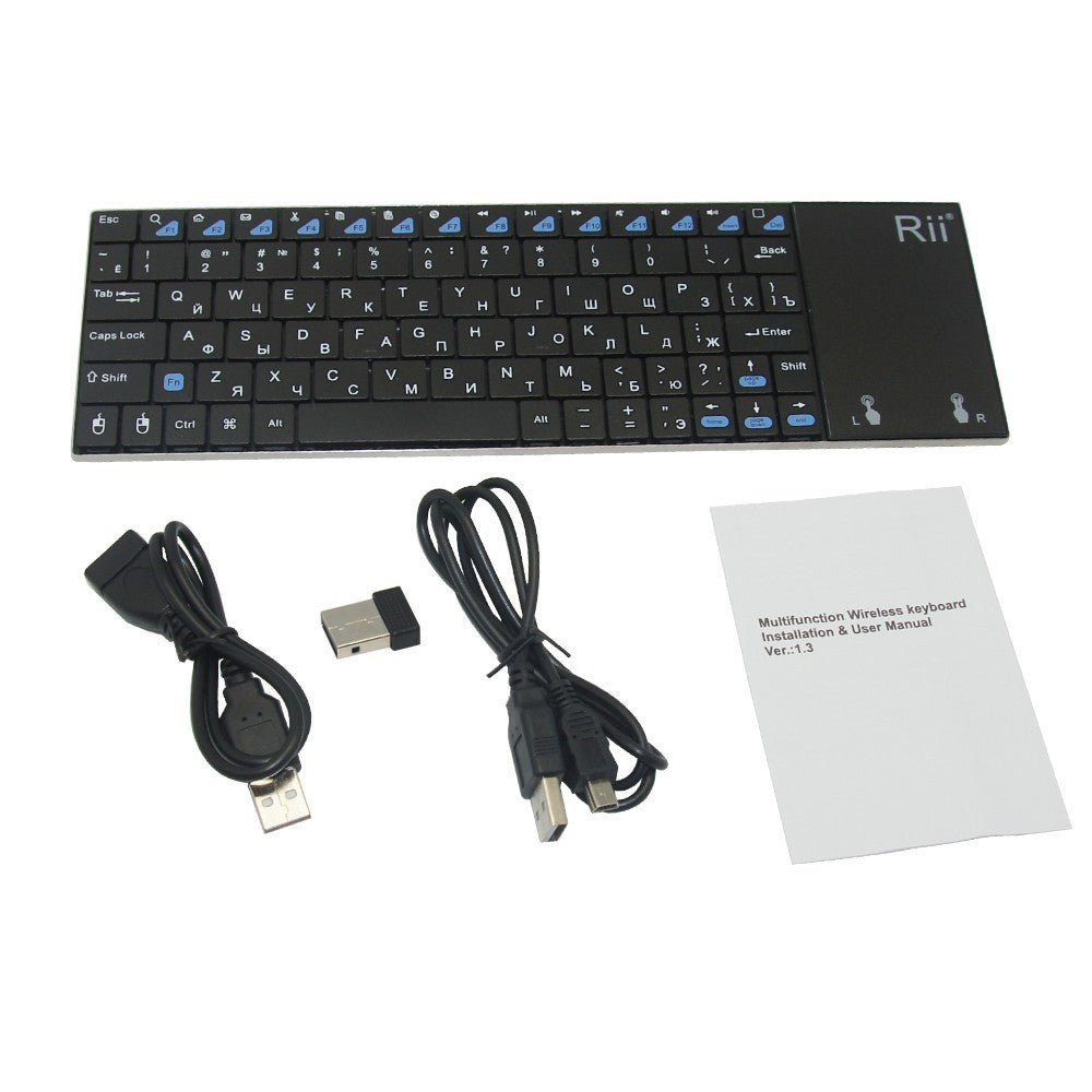 RII Mini K12 2.4GHz Wireless QWERTY Keyboard with Mouse Touchpad (CE/FCC)
