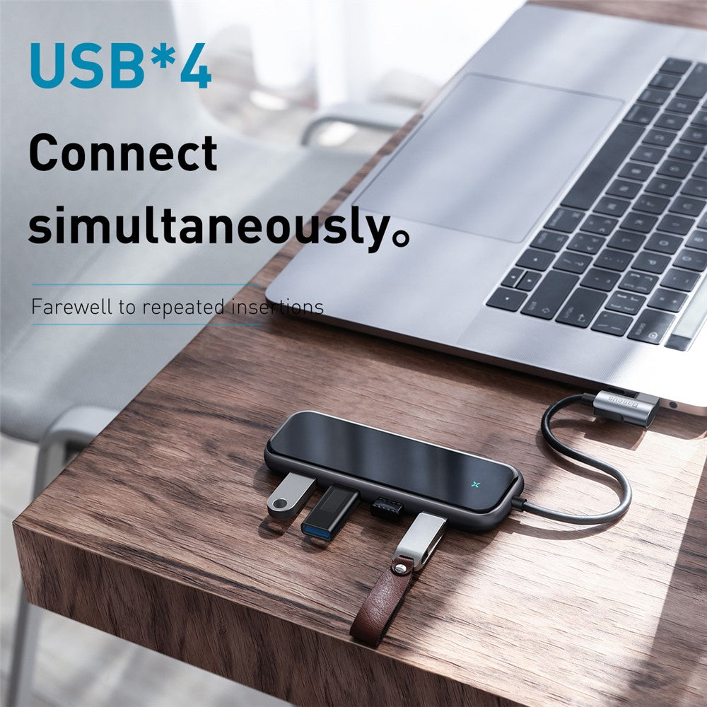 BASEUS Multi-function HUB Type-C to USB3.0*4+PD for Mobile Phone and Computer