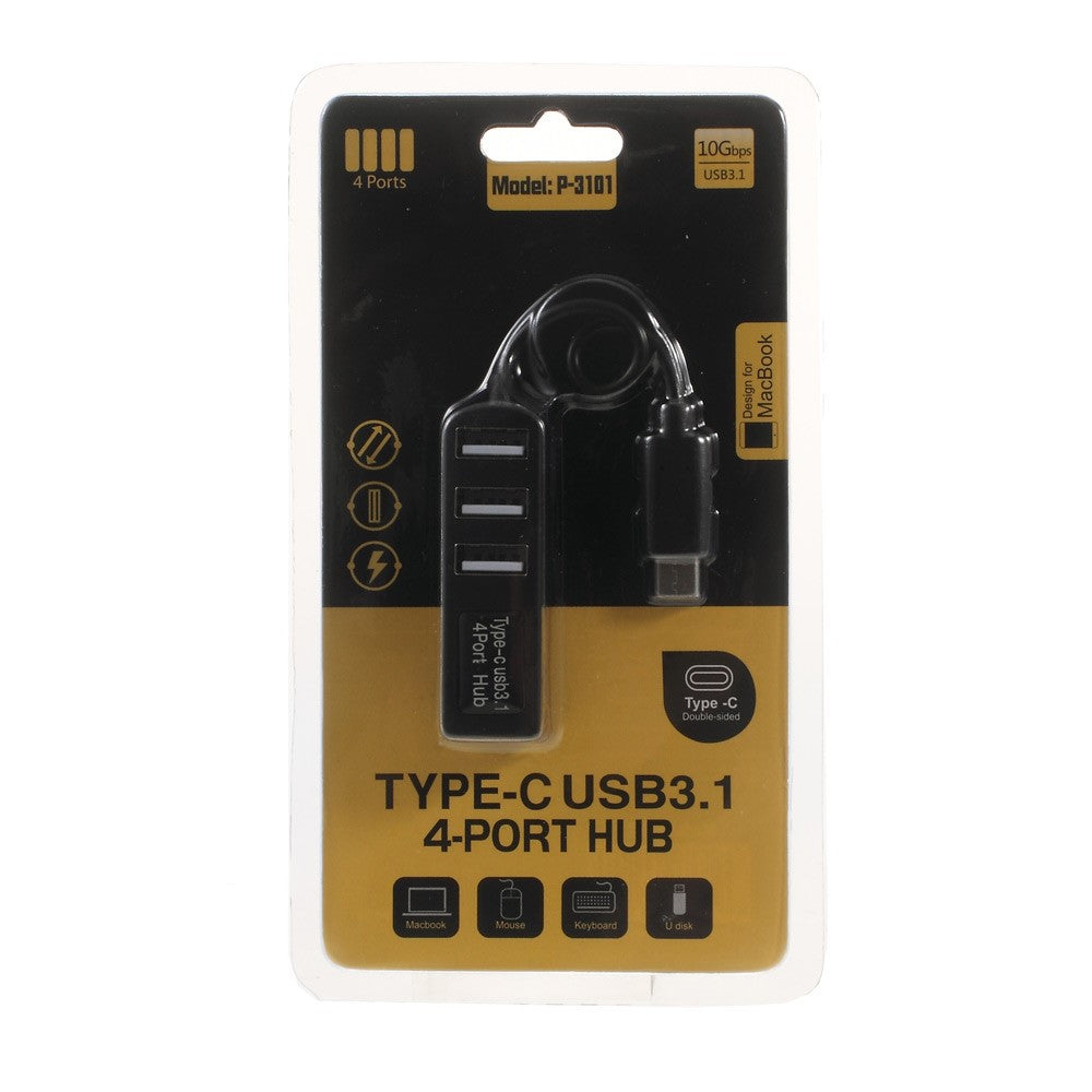 USB 3.1 Type-C to 4-Port USB 2.0 Hub Adapter (P-3101)