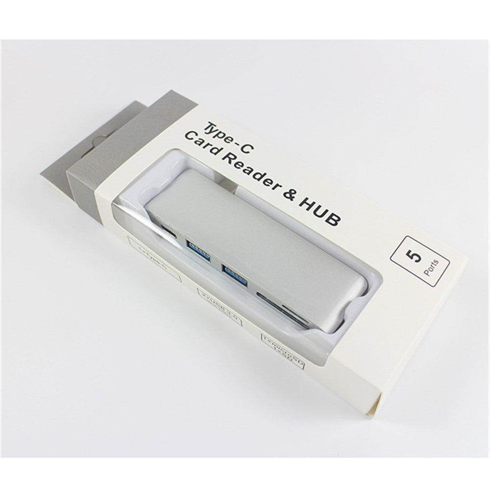 USB Type-C Hub Aluminum Alloy Adapter 5 in 1 Multi-Port Combo Converter for MacBook Pro (2016)