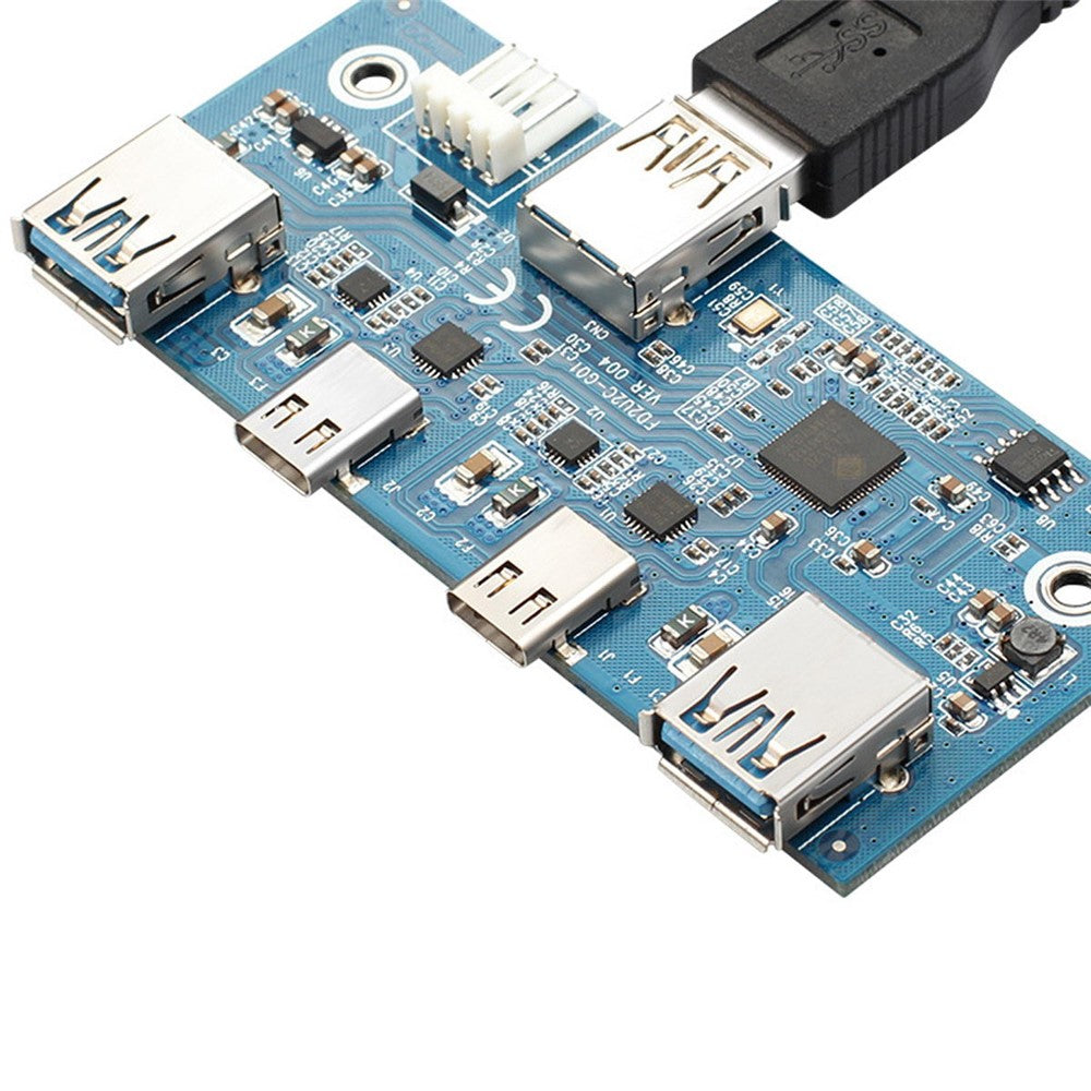 USB-C & USB 3.0 Hub 4 Ports Front Panel to Motherboard 20Pin Connector Cable for 3.5'' Floppy Bay