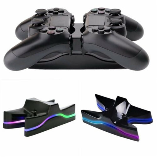 PS4 LED Light Controlled Dual Charger Station USB LED Charging Stand Dock