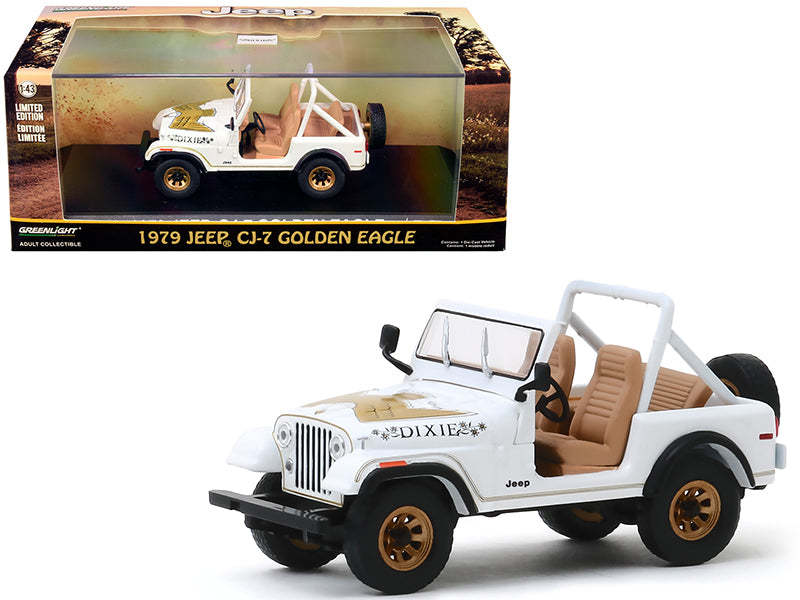 1979 Jeep CJ-7 Golden Eagle "Dixie" White 1/43 Diecast Model Car by Greenlight