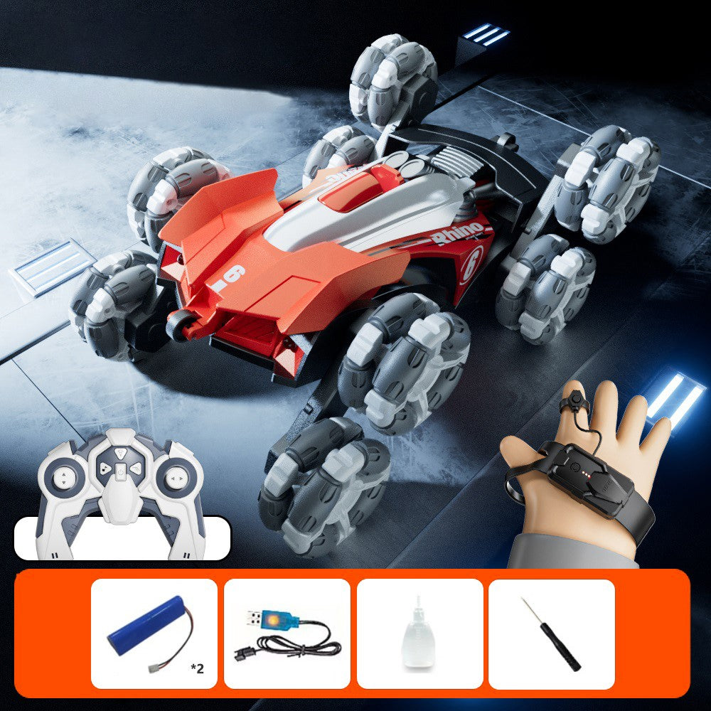 4DRC Y6 8WD Spray RC Car Model Remote Control Stunt Vehicle with LED Light, 2 Batteries