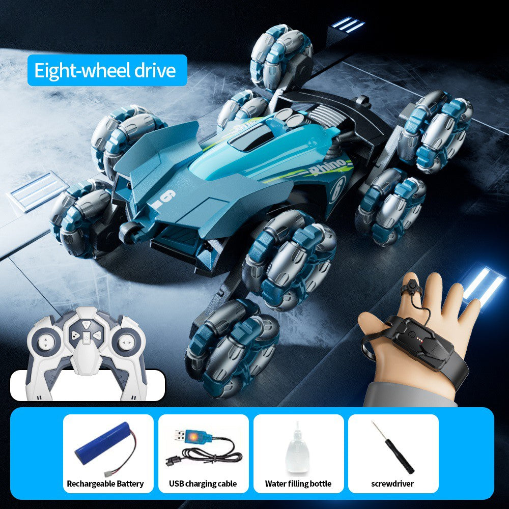 4DRC Y6 8WD Spray RC Car Model Remote Control Stunt Vehicle with LED Light, 1 Battery