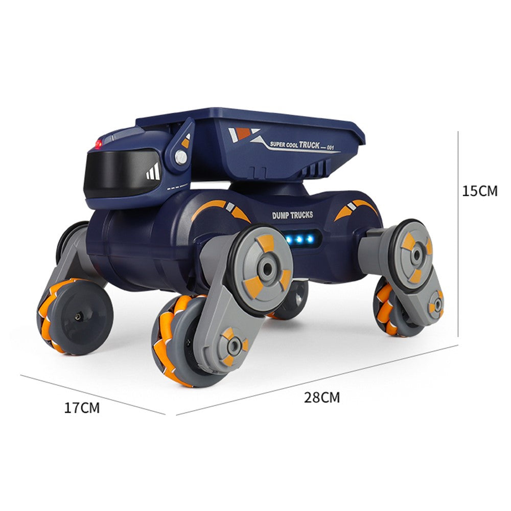 Q187 One-Click Spray RC Car with Light and Music Remote Control Stunt Robot Dog